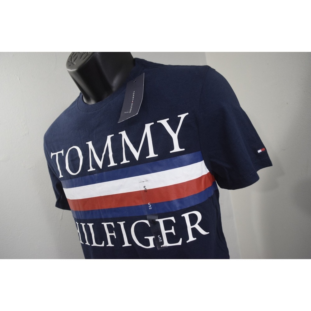 Tommy Hilfiger T Shirt Blue Short Sleeve Casual Mens Size Small NEW